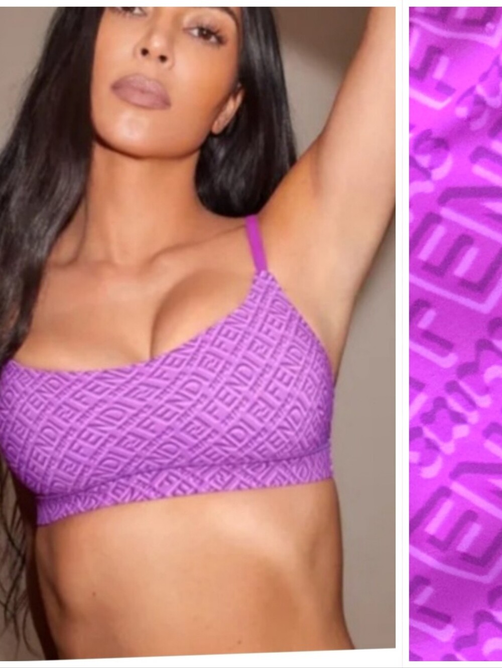 Fendi Skims Monogram Scoop Bralette Violet Purple Top S Xs
